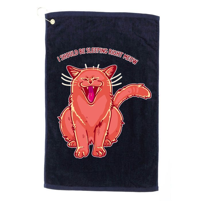 Crying Cat I should Be Sleeping Golf Towel