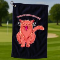 Crying Cat I should Be Sleeping Golf Towel
