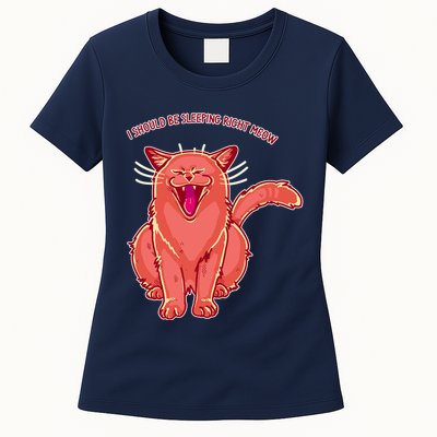Crying Cat I should Be Sleeping Womens T-Shirt