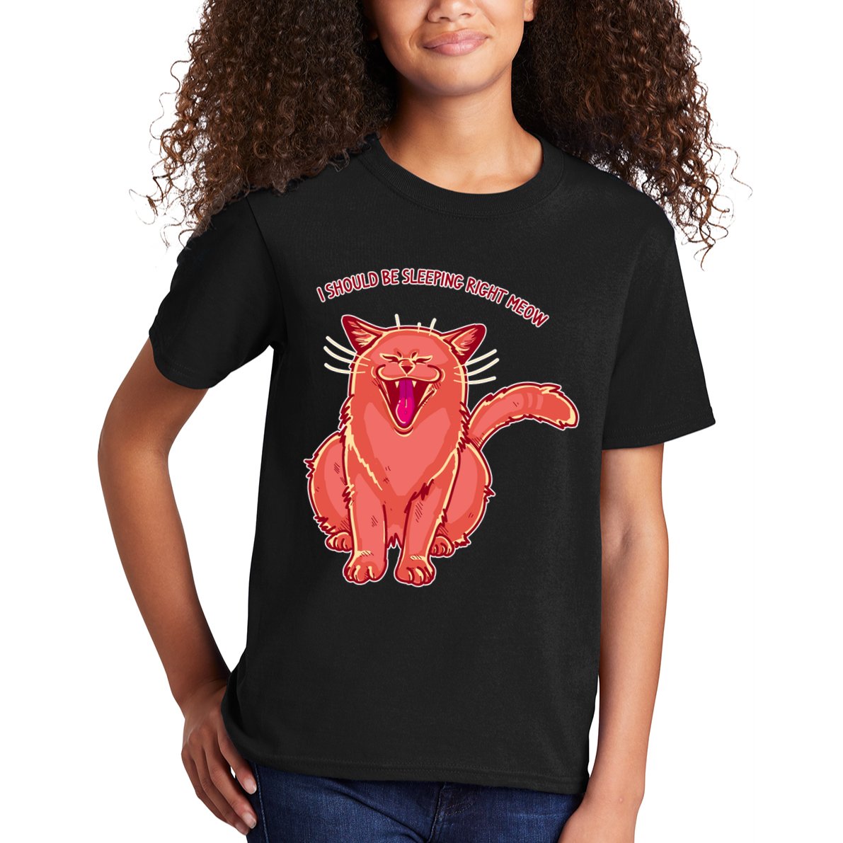 Crying Cat I should Be Sleeping Kids T-Shirt
