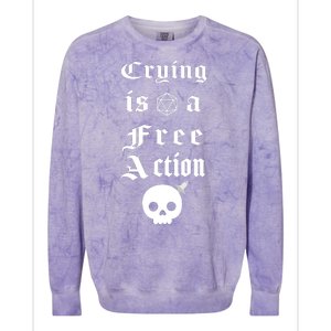 Crying Is A Free Action Gaming Colorblast Crewneck Sweatshirt