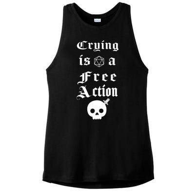 Crying Is A Free Action Gaming Ladies PosiCharge Tri-Blend Wicking Tank