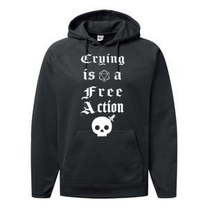 Crying Is A Free Action Gaming Performance Fleece Hoodie