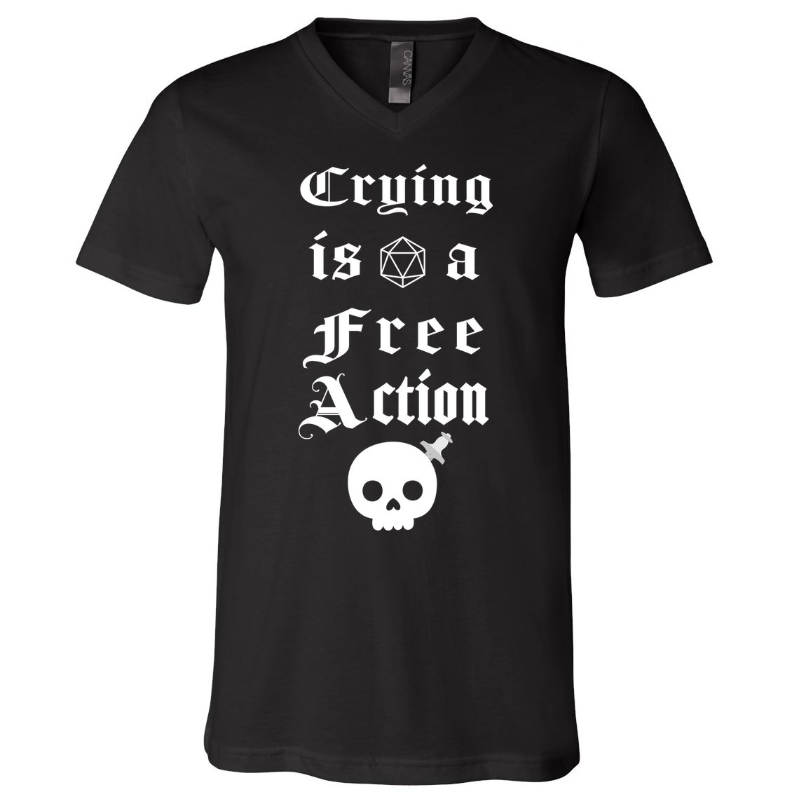 Crying Is A Free Action Gaming V-Neck T-Shirt