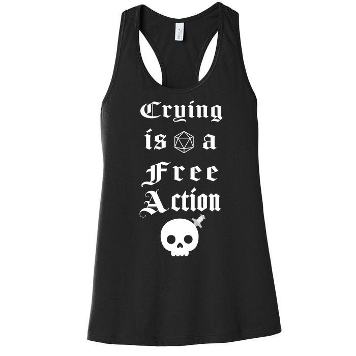 Crying Is A Free Action Gaming Women's Racerback Tank