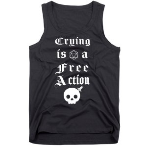 Crying Is A Free Action Gaming Tank Top