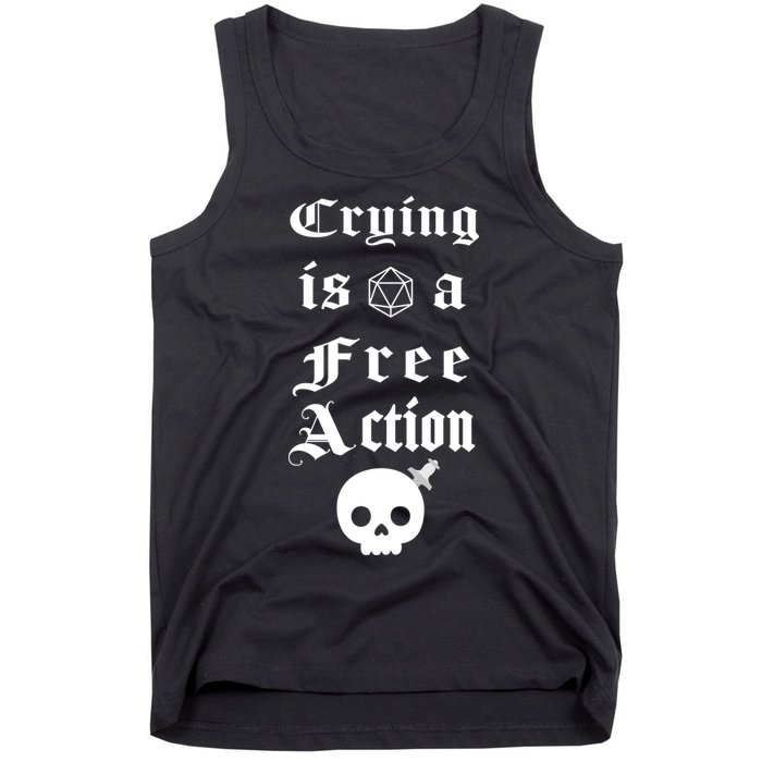 Crying Is A Free Action Gaming Tank Top