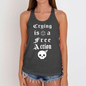 Crying Is A Free Action Gaming Women's Knotted Racerback Tank