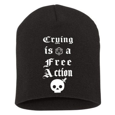 Crying Is A Free Action Gaming Short Acrylic Beanie