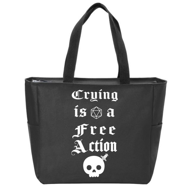 Crying Is A Free Action Gaming Zip Tote Bag