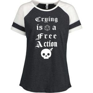 Crying Is A Free Action Gaming Enza Ladies Jersey Colorblock Tee