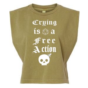 Crying Is A Free Action Gaming Garment-Dyed Women's Muscle Tee