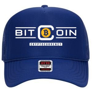 Crypto Bitcoin High Crown Mesh Back Trucker Hat