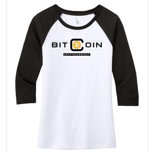 Crypto Bitcoin Women's Tri-Blend 3/4-Sleeve Raglan Shirt