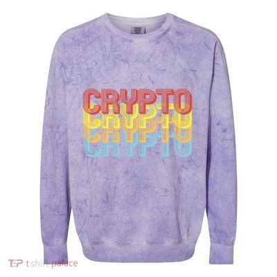 Crypto Crypto Crypto Crypto Retro Style Colorblast Crewneck Sweatshirt
