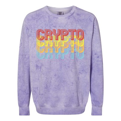 Crypto Crypto Crypto Crypto Retro Style Colorblast Crewneck Sweatshirt