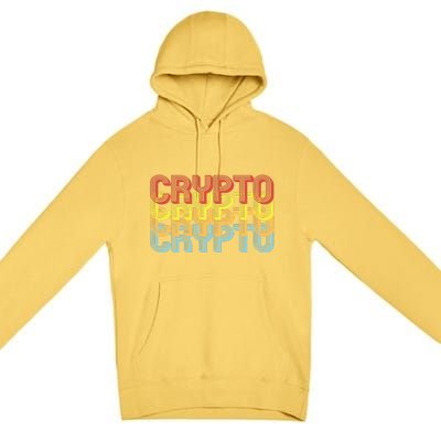 Crypto Crypto Crypto Crypto Retro Style Premium Pullover Hoodie