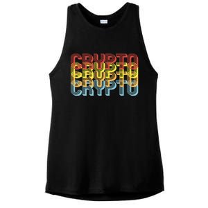 Crypto Crypto Crypto Crypto Retro Style Ladies PosiCharge Tri-Blend Wicking Tank