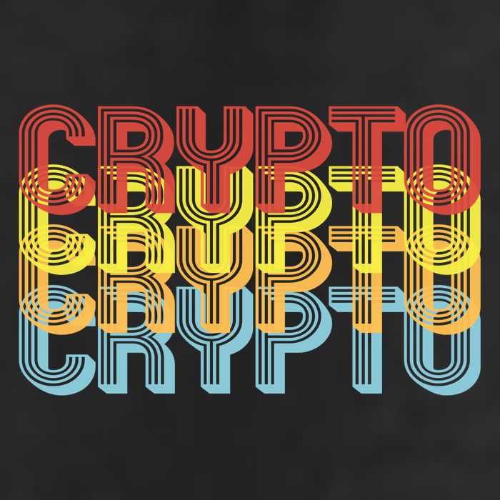 Crypto Crypto Crypto Crypto Retro Style 7 Panel Mesh Trucker Snapback Hat