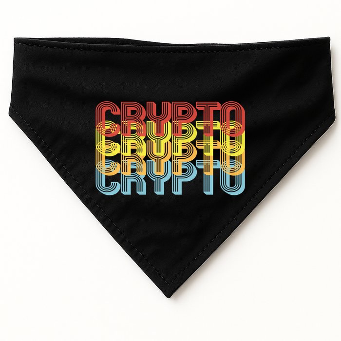 Crypto Crypto Crypto Crypto Retro Style USA-Made Doggie Bandana