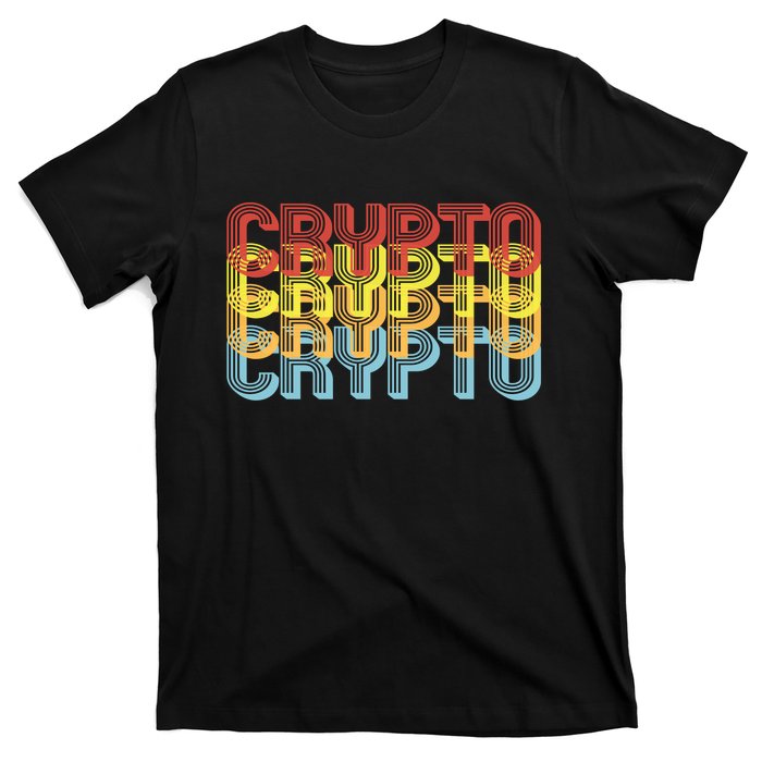 Crypto Crypto Crypto Crypto Retro Style T-Shirt