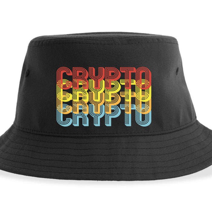 Crypto Crypto Crypto Crypto Retro Style Sustainable Bucket Hat