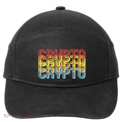 Crypto Crypto Crypto Crypto Retro Style 7-Panel Snapback Hat