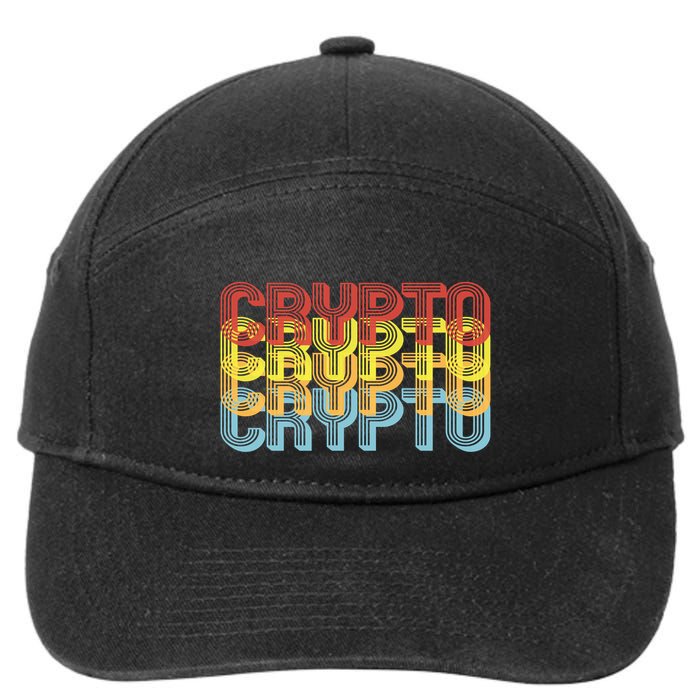 Crypto Crypto Crypto Crypto Retro Style 7-Panel Snapback Hat
