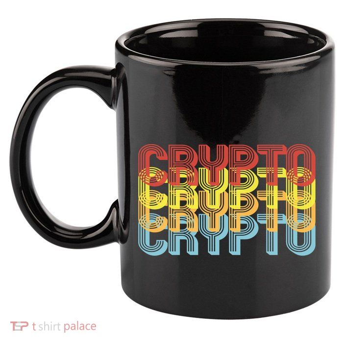 Crypto Crypto Crypto Crypto Retro Style 11oz C Handle Ceramic Mug