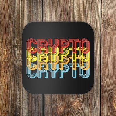 Crypto Crypto Crypto Crypto Retro Style Coaster