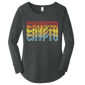 Crypto Crypto Crypto Crypto Retro Style Women's Perfect Tri Tunic Long Sleeve Shirt