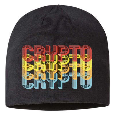 Crypto Crypto Crypto Crypto Retro Style Sustainable Beanie