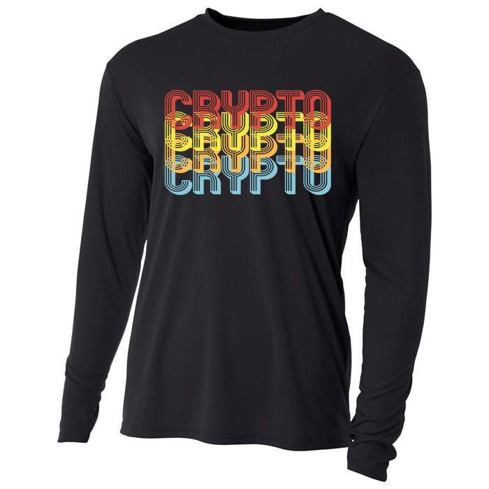 Crypto Crypto Crypto Crypto Retro Style Cooling Performance Long Sleeve Crew