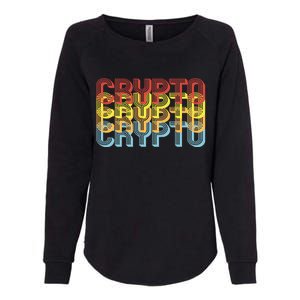 Crypto Crypto Crypto Crypto Retro Style Womens California Wash Sweatshirt