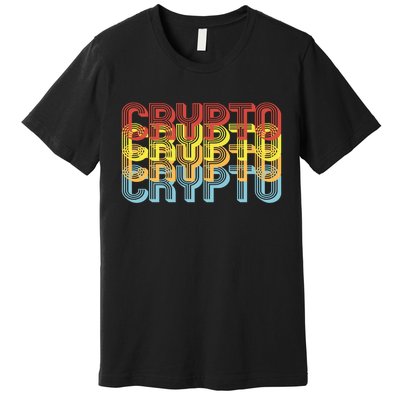 Crypto Crypto Crypto Crypto Retro Style Premium T-Shirt