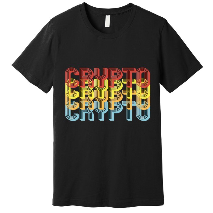 Crypto Crypto Crypto Crypto Retro Style Premium T-Shirt