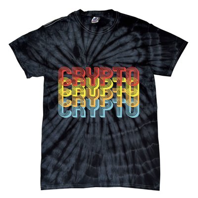 Crypto Crypto Crypto Crypto Retro Style Tie-Dye T-Shirt