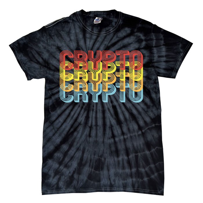 Crypto Crypto Crypto Crypto Retro Style Tie-Dye T-Shirt