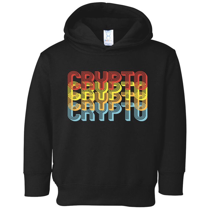 Crypto Crypto Crypto Crypto Retro Style Toddler Hoodie