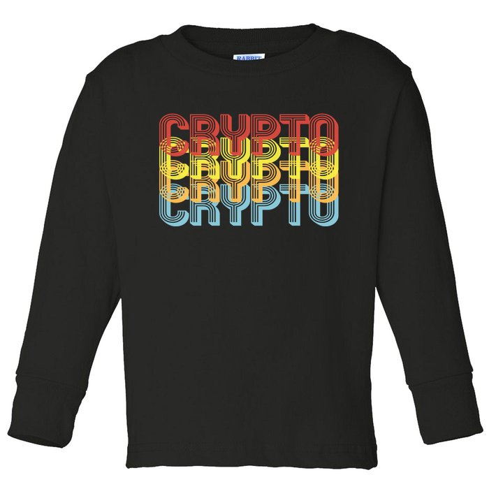 Crypto Crypto Crypto Crypto Retro Style Toddler Long Sleeve Shirt