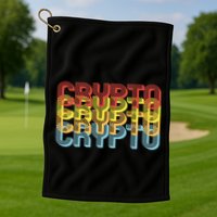 Crypto Crypto Crypto Crypto Retro Style Golf Towel