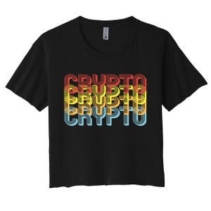 Crypto Crypto Crypto Crypto Retro Style Women's Crop Top Tee