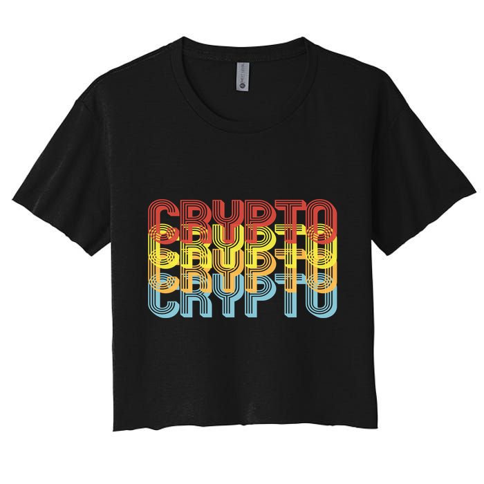 Crypto Crypto Crypto Crypto Retro Style Crop Top