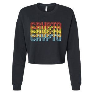 Crypto Crypto Crypto Crypto Retro Style Cropped Pullover Crew