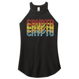 Crypto Crypto Crypto Crypto Retro Style Women's Perfect Tri Rocker Tank