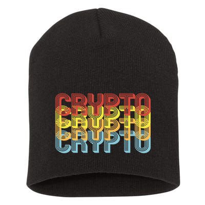 Crypto Crypto Crypto Crypto Retro Style Short Acrylic Beanie