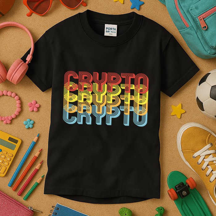 Crypto Crypto Crypto Crypto Retro Style Kids T-Shirt