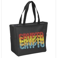 Crypto Crypto Crypto Crypto Retro Style Zip Tote Bag