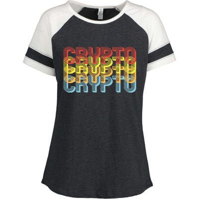 Crypto Crypto Crypto Crypto Retro Style Enza Ladies Jersey Colorblock Tee