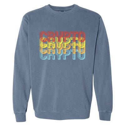 Crypto Crypto Crypto Crypto Retro Style Garment-Dyed Sweatshirt